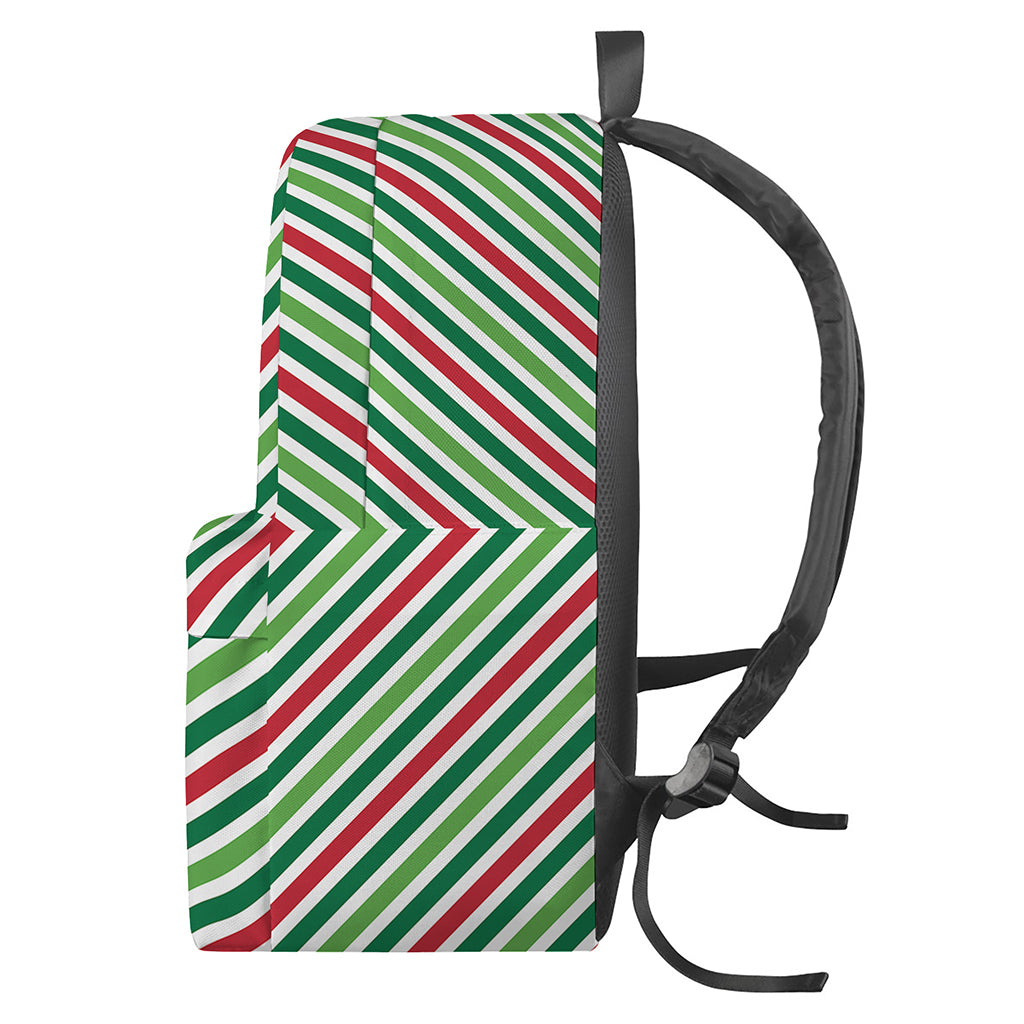 Merry Christmas Stripes Pattern Print Backpack