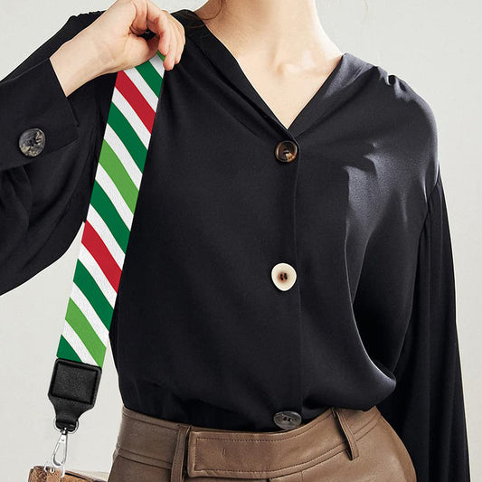 Merry Christmas Stripes Pattern Print Bag Strap