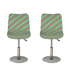 Merry Christmas Stripes Pattern Print Bar Stool Covers