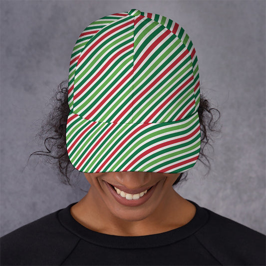 Merry Christmas Stripes Pattern Print Baseball Cap