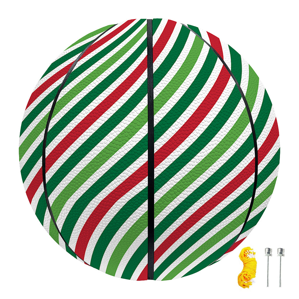 Merry Christmas Stripes Pattern Print Basketball