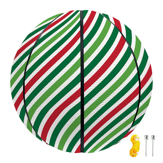 Merry Christmas Stripes Pattern Print Basketball