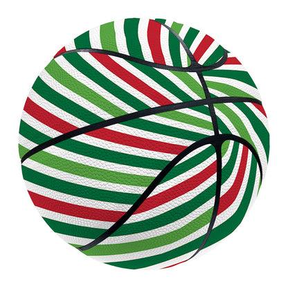 Merry Christmas Stripes Pattern Print Basketball