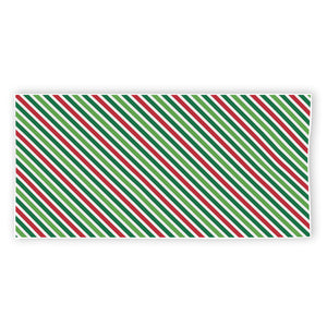 Merry Christmas Stripes Pattern Print Beach Towel