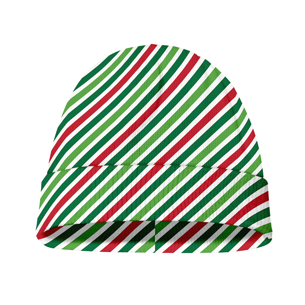 Merry Christmas Stripes Pattern Print Beanie