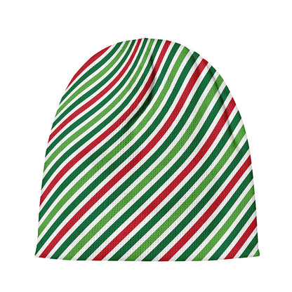 Merry Christmas Stripes Pattern Print Beanie
