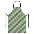 Merry Christmas Stripes Pattern Print Bib Apron With Pocket