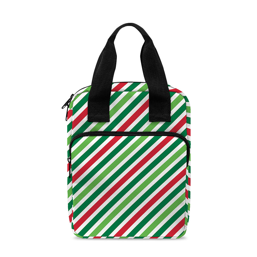 Merry Christmas Stripes Pattern Print Bible Tote Bag