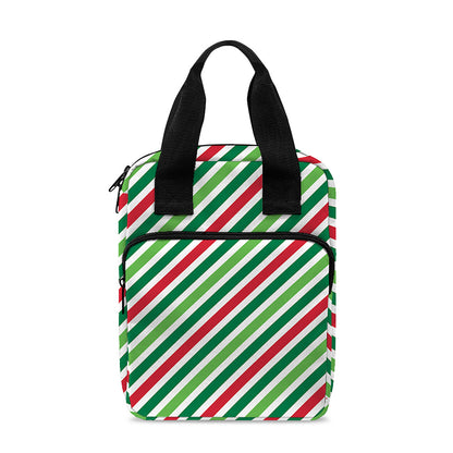 Merry Christmas Stripes Pattern Print Bible Tote Bag