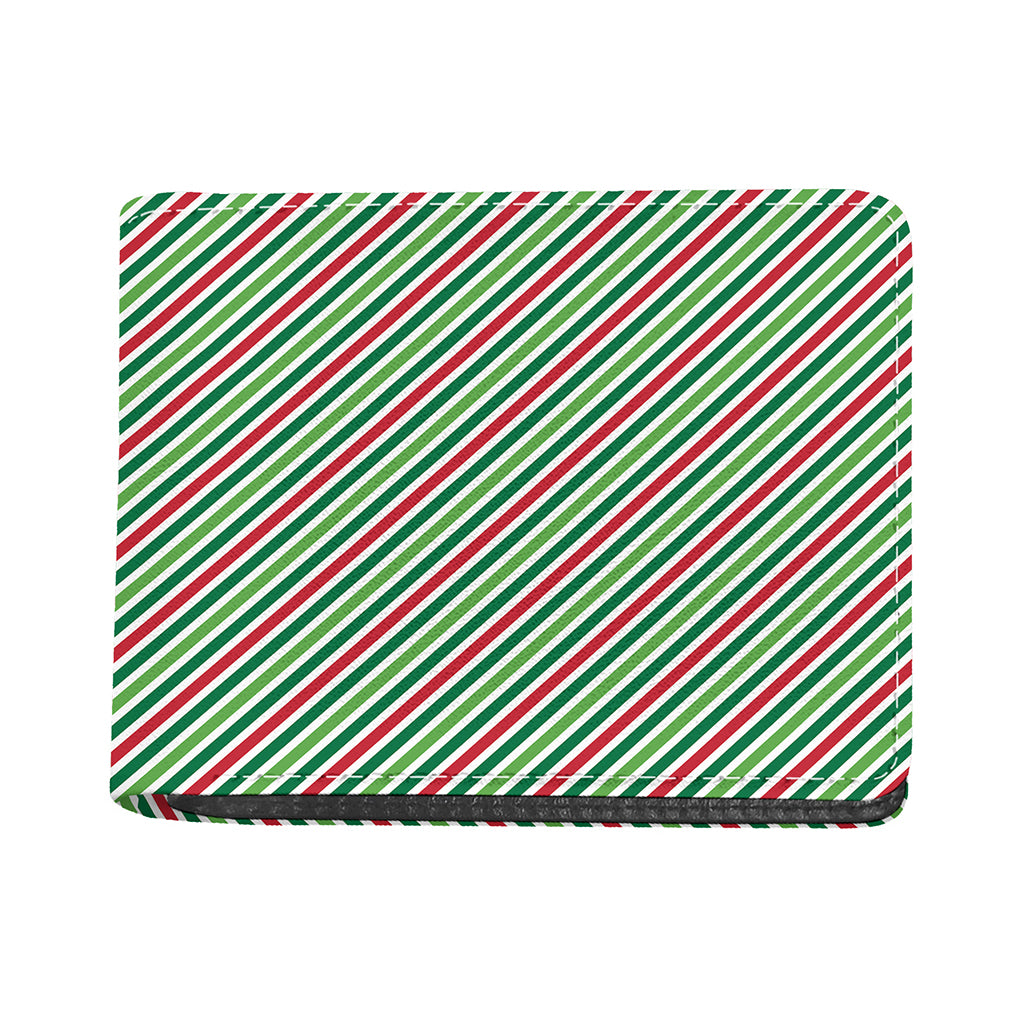 Merry Christmas Stripes Pattern Print Bifold Wallet