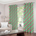 Merry Christmas Stripes Pattern Print Dimout Grommet Curtains