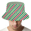 Merry Christmas Stripes Pattern Print Bucket Hat