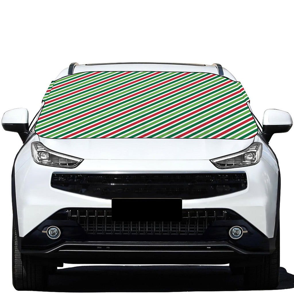 Merry Christmas Stripes Pattern Print Car Windshield Snow Cover