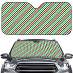 Merry Christmas Stripes Pattern Print Car Windshield Sun Shade