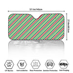 Merry Christmas Stripes Pattern Print Car Windshield Sun Shade