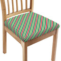 Merry Christmas Stripes Pattern Print Chair Cushion Cover