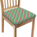 Merry Christmas Stripes Pattern Print Chair Cushion Cover