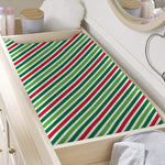 Merry Christmas Stripes Pattern Print Changing Pad Cover