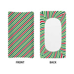 Merry Christmas Stripes Pattern Print Changing Pad Cover