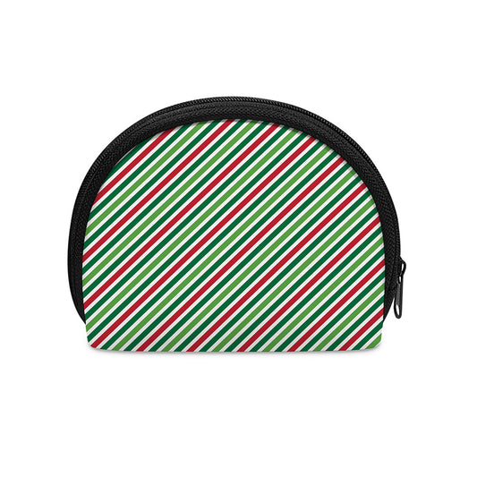 Merry Christmas Stripes Pattern Print Coin Purse