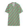 Merry Christmas Stripes Pattern Print Cotton Hawaiian Shirt
