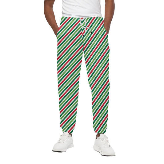 Merry Christmas Stripes Pattern Print Cotton Pants