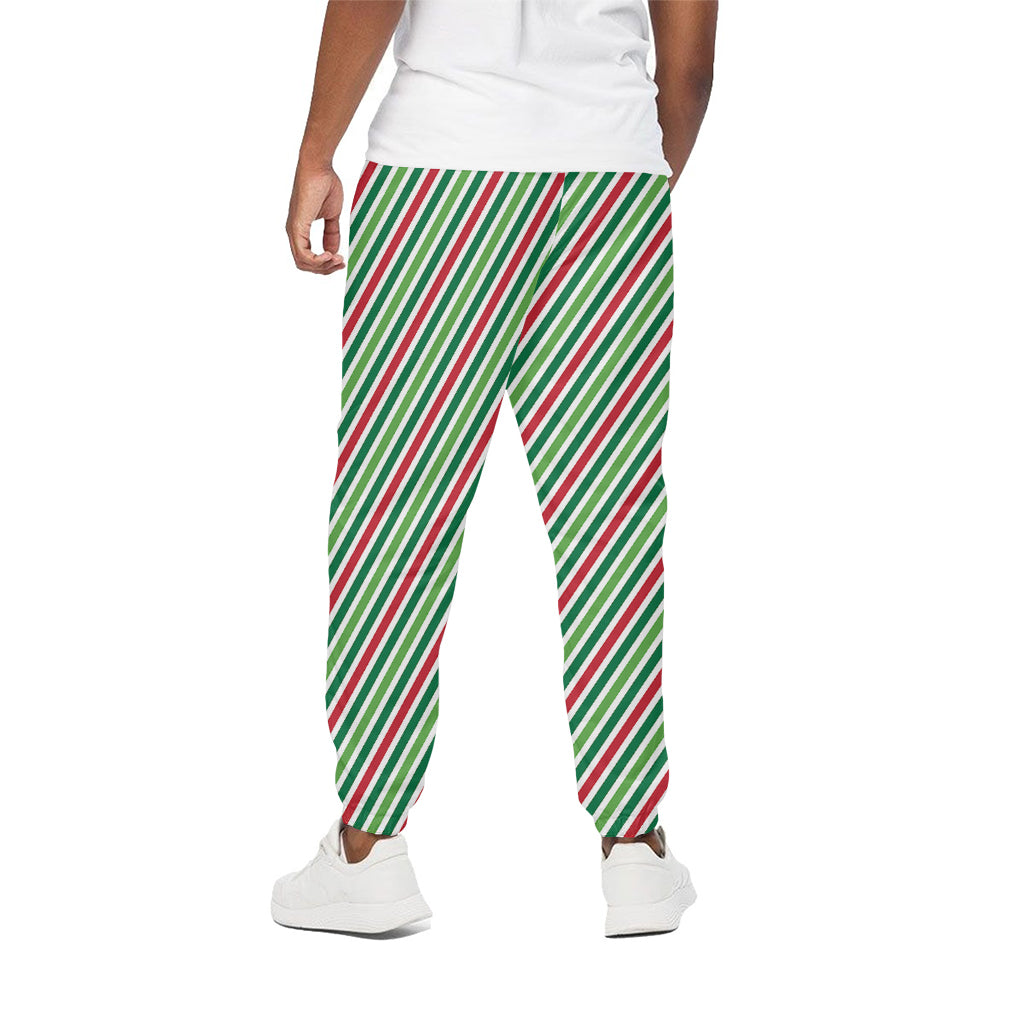 Merry Christmas Stripes Pattern Print Cotton Pants
