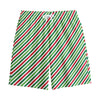 Merry Christmas Stripes Pattern Print Cotton Shorts