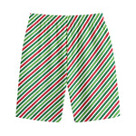 Merry Christmas Stripes Pattern Print Cotton Shorts