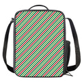 Merry Christmas Stripes Pattern Print Crossbody Lunch Bag