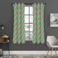 Merry Christmas Stripes Pattern Print Grommet Curtain Panels
