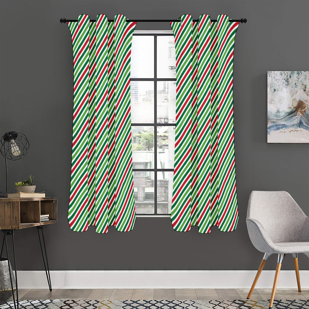 Merry Christmas Stripes Pattern Print Curtain