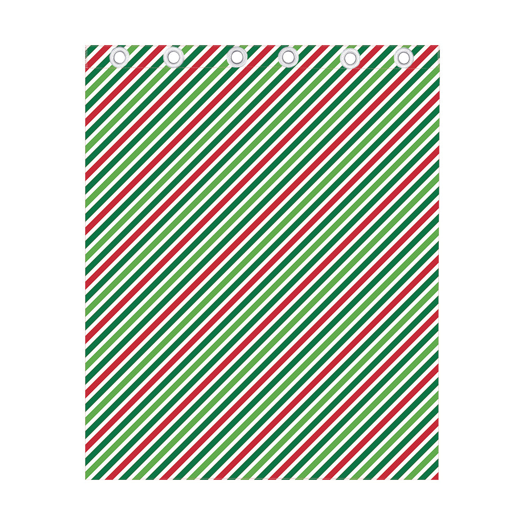 Merry Christmas Stripes Pattern Print Curtain