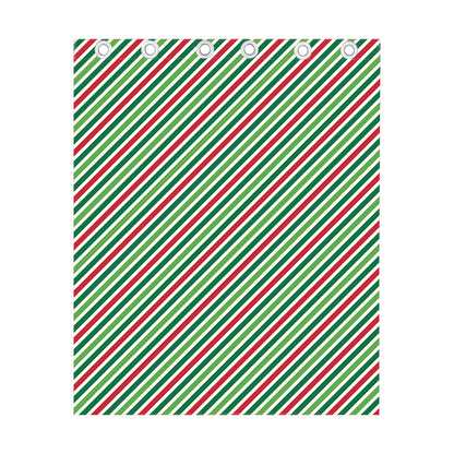 Merry Christmas Stripes Pattern Print Curtain