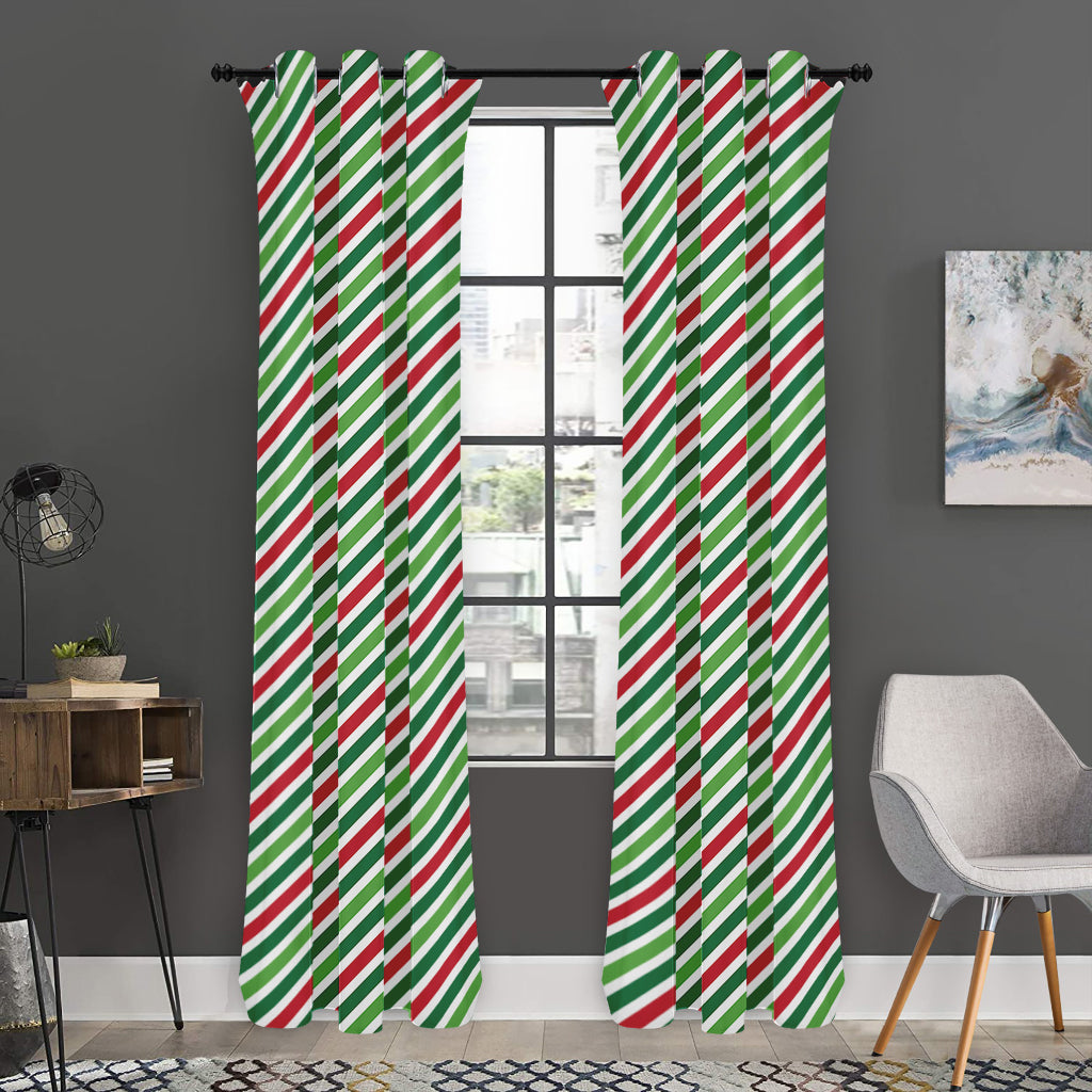 Merry Christmas Stripes Pattern Print Curtain