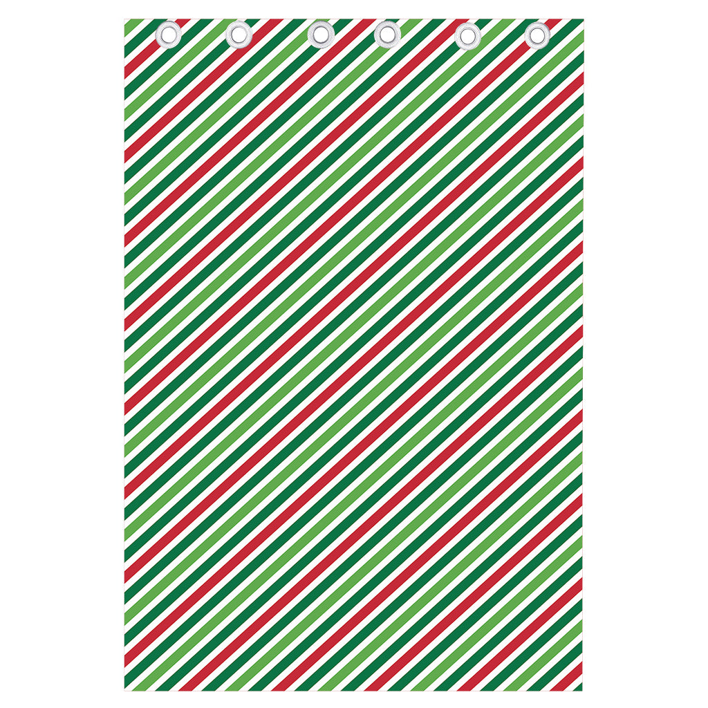 Merry Christmas Stripes Pattern Print Curtain