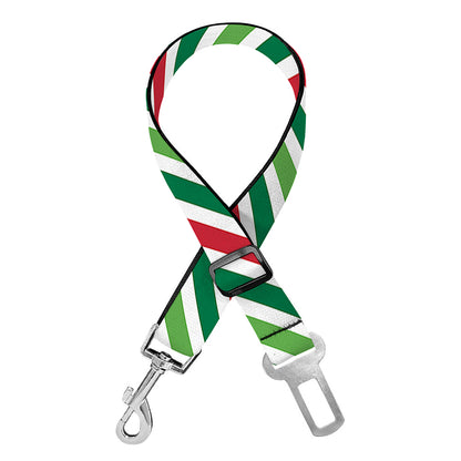 Merry Christmas Stripes Pattern Print Dog Seat Belt