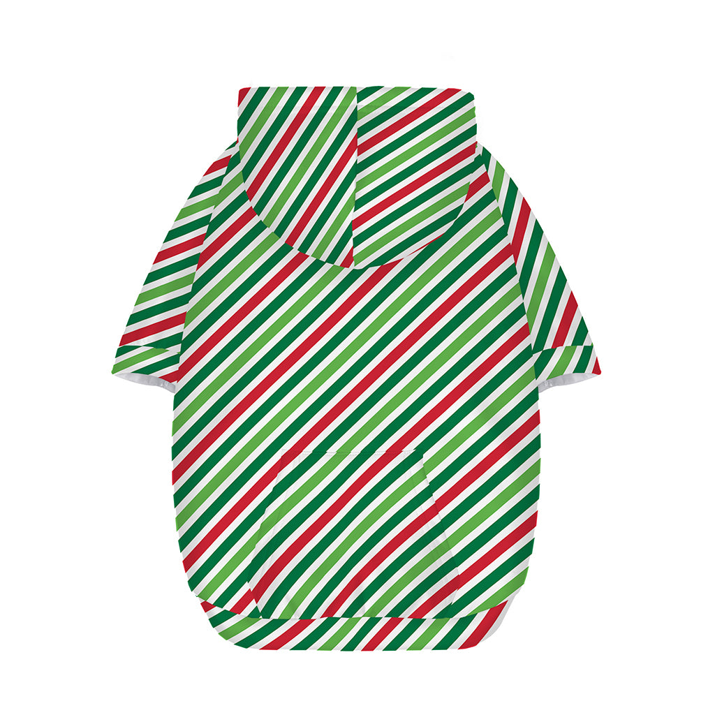 Merry Christmas Stripes Pattern Print Dog Zip Up Hoodie