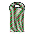 Merry Christmas Stripes Pattern Print Double Neoprene Wine Tote