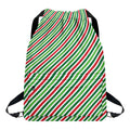 Merry Christmas Stripes Pattern Print Drawstring Backpack