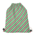 Merry Christmas Stripes Pattern Print Drawstring Bag