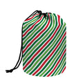 Merry Christmas Stripes Pattern Print Drawstring Makeup Bag