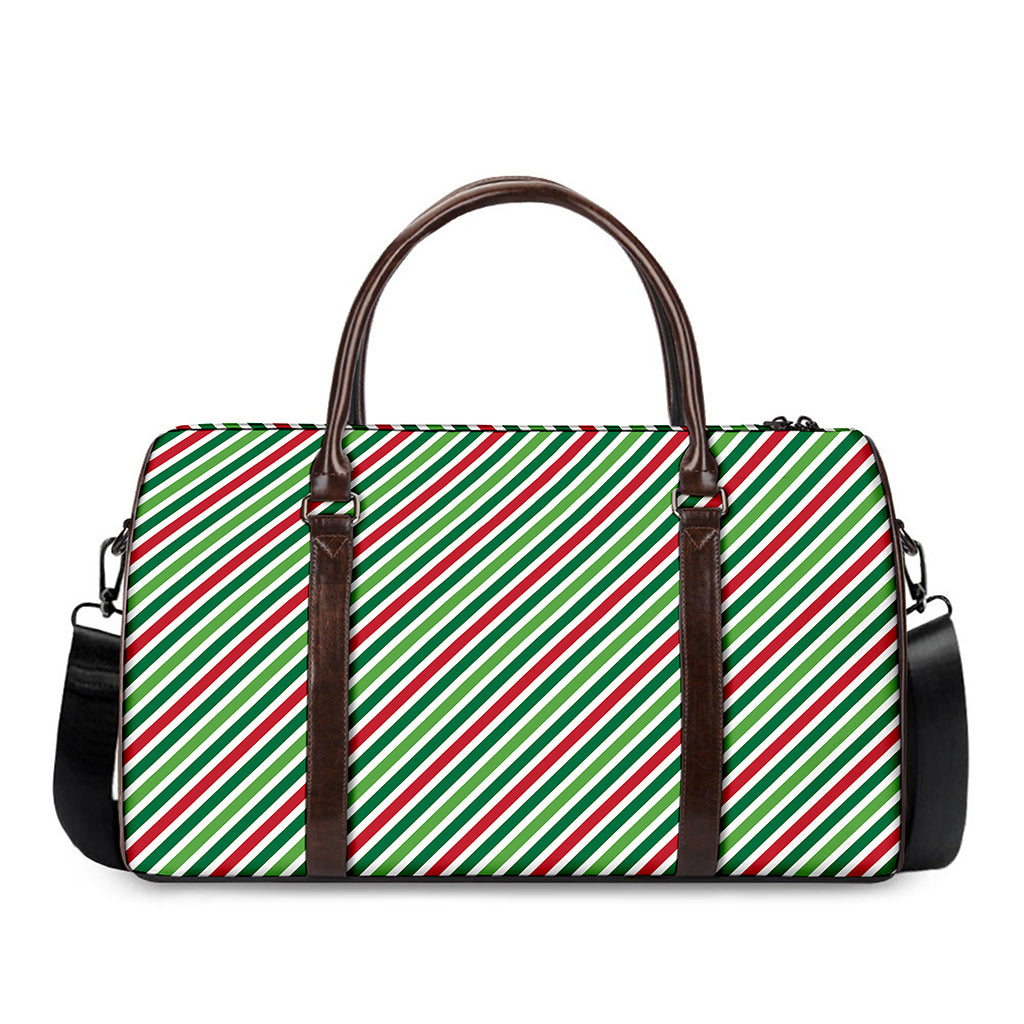Merry Christmas Stripes Pattern Print Duffle Bag