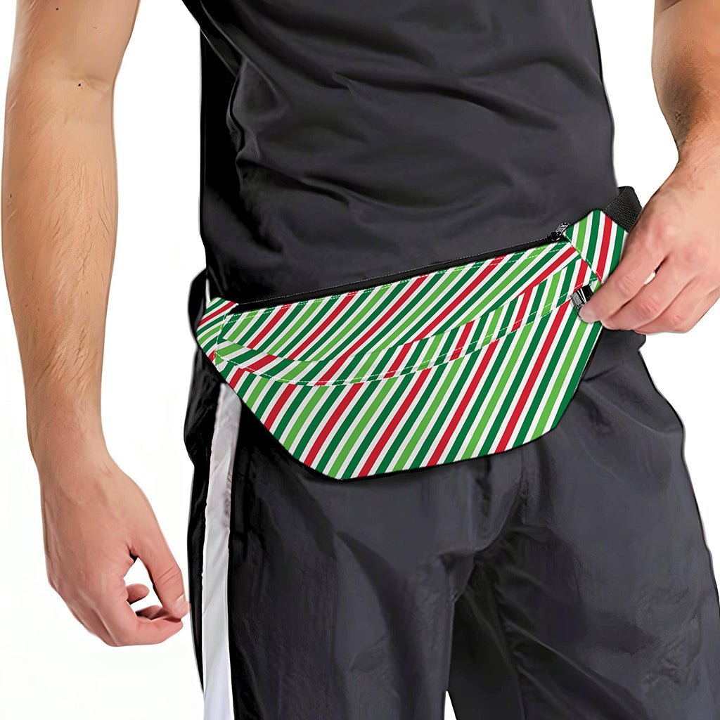 Merry Christmas Stripes Pattern Print Fanny Pack
