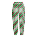 Merry Christmas Stripes Pattern Print Fleece Lined Knit Pants