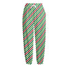 Merry Christmas Stripes Pattern Print Fleece Lined Knit Pants