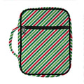 Merry Christmas Stripes Pattern Print Front Pocket Bible Bag