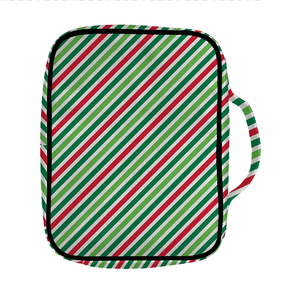 Merry Christmas Stripes Pattern Print Front Pocket Bible Bag