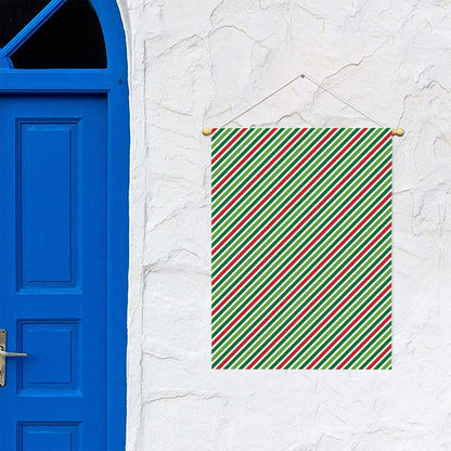 Merry Christmas Stripes Pattern Print Garden Flag