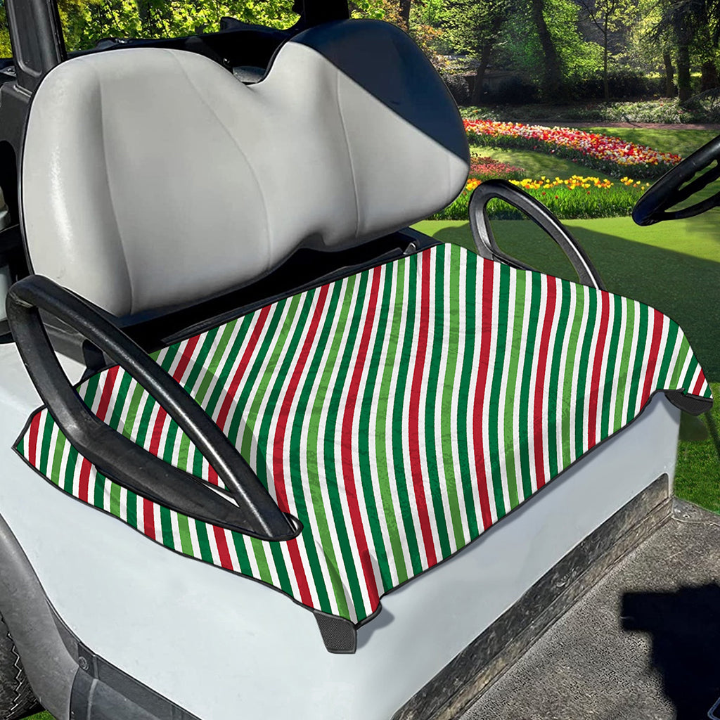 Merry Christmas Stripes Pattern Print Golf Cart Seat Cover